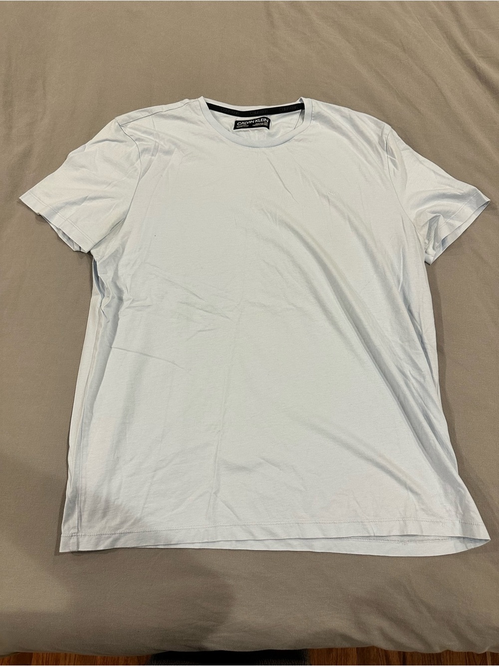 Calvin Klein Light Blue Crew Neck Men's T‑Shirt